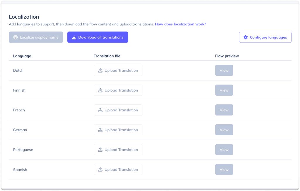 Old CSV upload interface