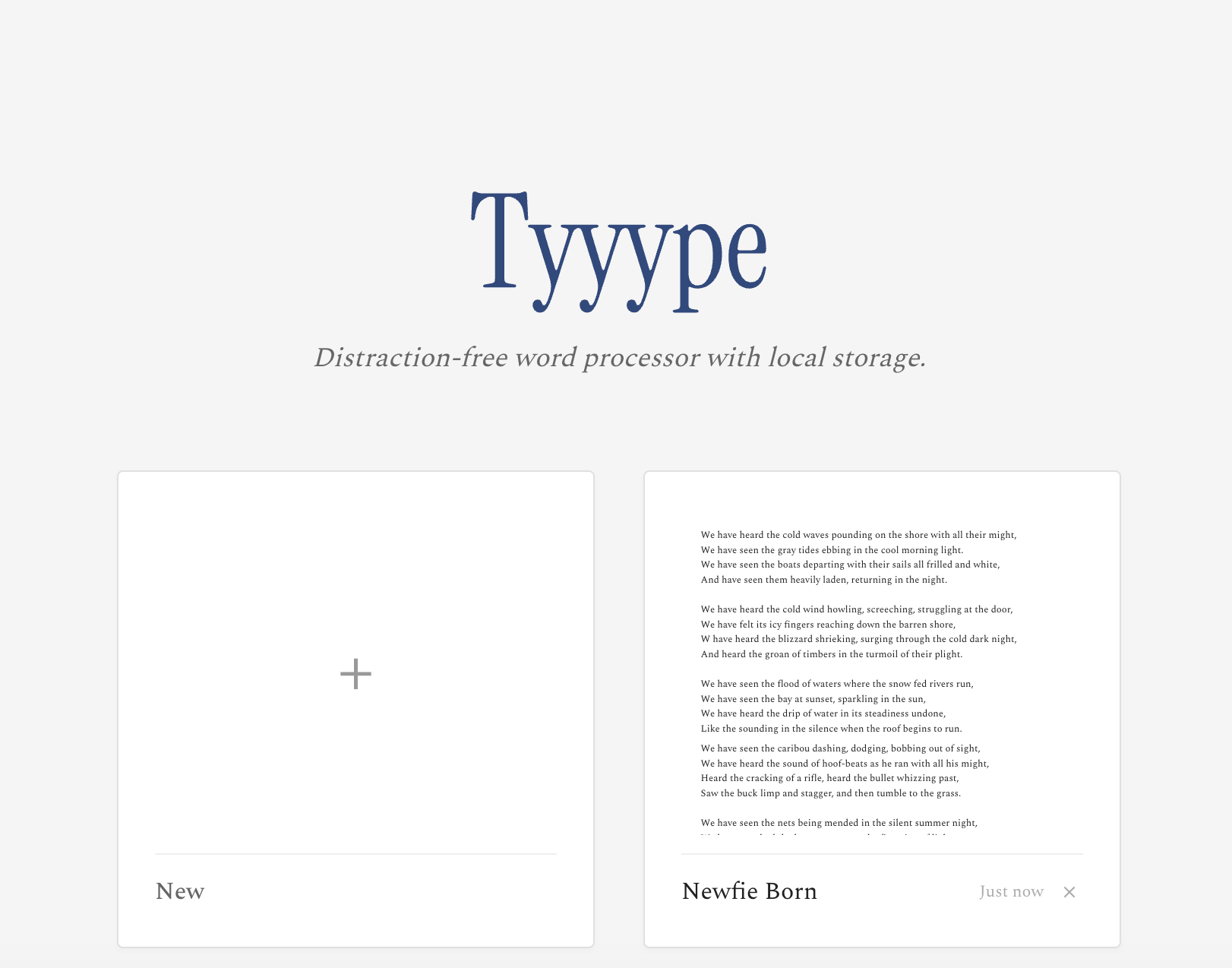 Distraction-free Word Processor